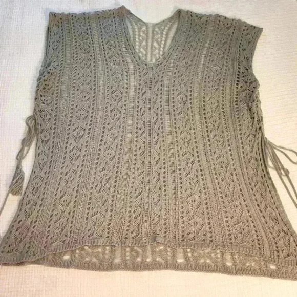 Grey | Crochet Knitted | Tassel Tie | Tunic| Beachwear | Swimsuit Coverup | OS - Picture 3 of 7